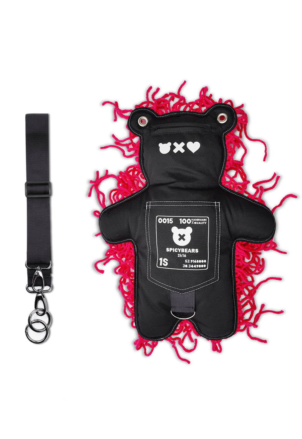 Fam Early Access - Black | Fuchsia Semi-Wool Coat | Spooky Bear Bag - SPICYBEARS