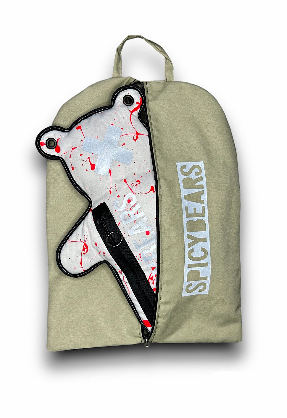 White | Silver Reflective | Splash Of Pink Bear Bag - SPICYBEARS
