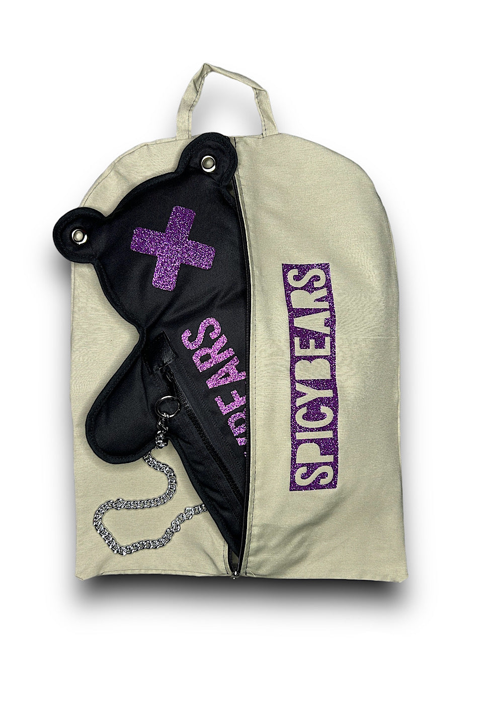 Black | Purple Glitter Bear Bag - SPICYBEARS