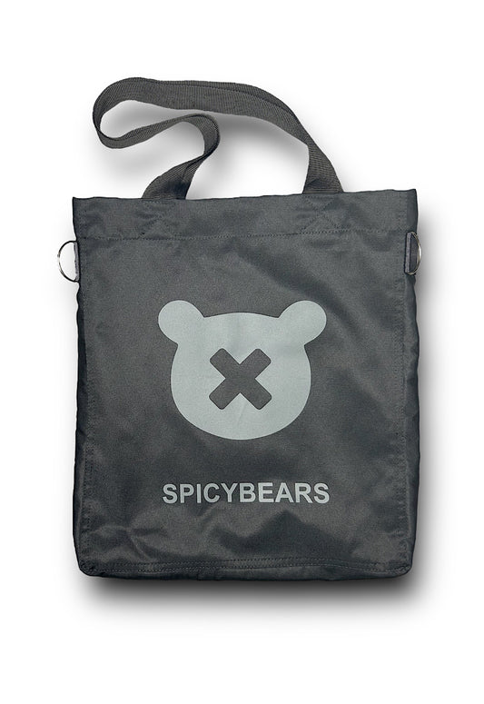 SPICYBEARS Logo Tote | Total Black | Reflective - SPICYBEARS
