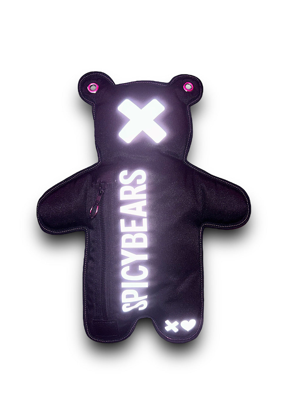 Black | Pink Reflective Bear Bag - SPICYBEARS