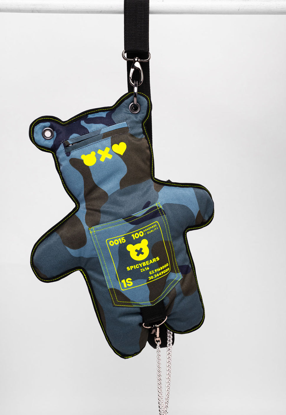 CamoBEARS | Blue | Neon Lemon Bear Bag - SPICYBEARS