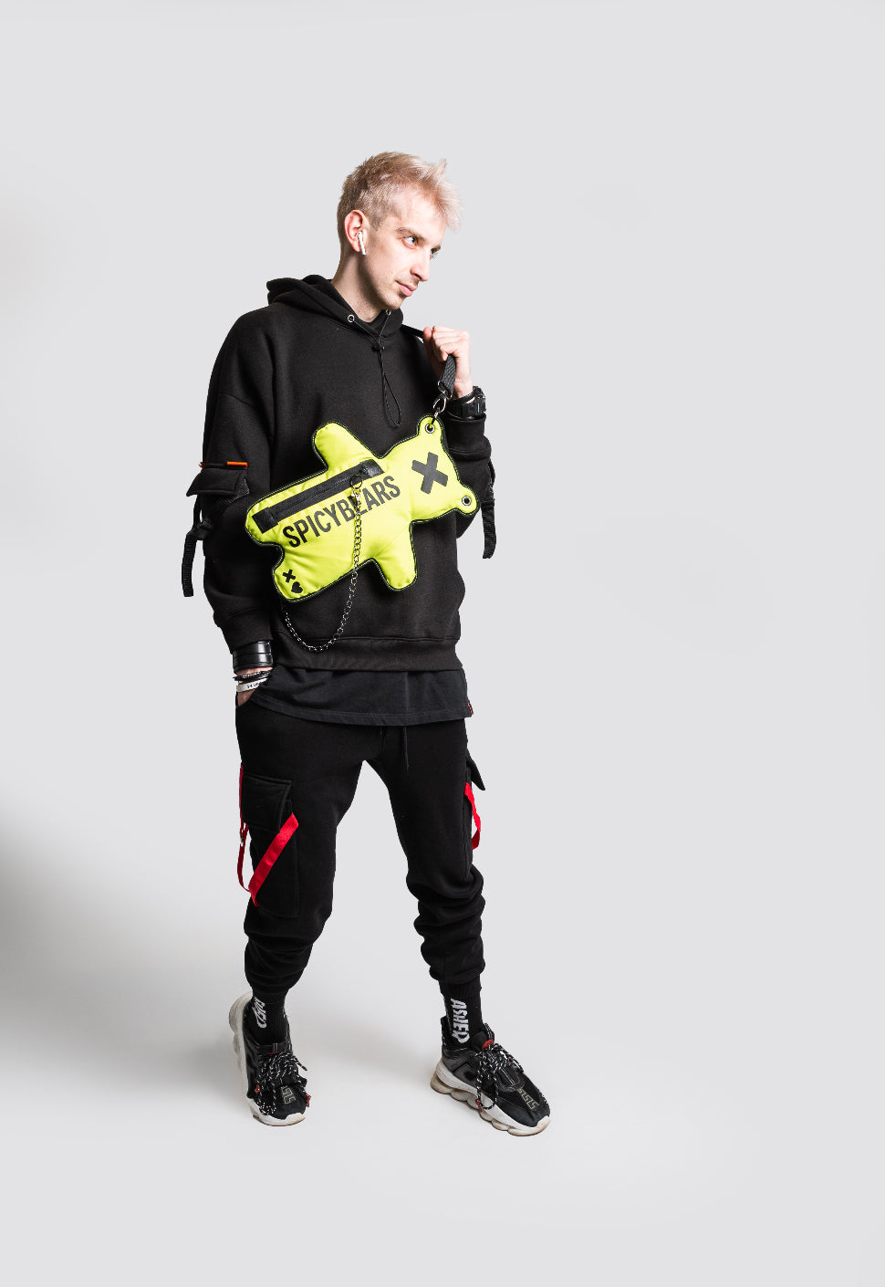Neon Yellow | Black Bear Bag - SPICYBEARS