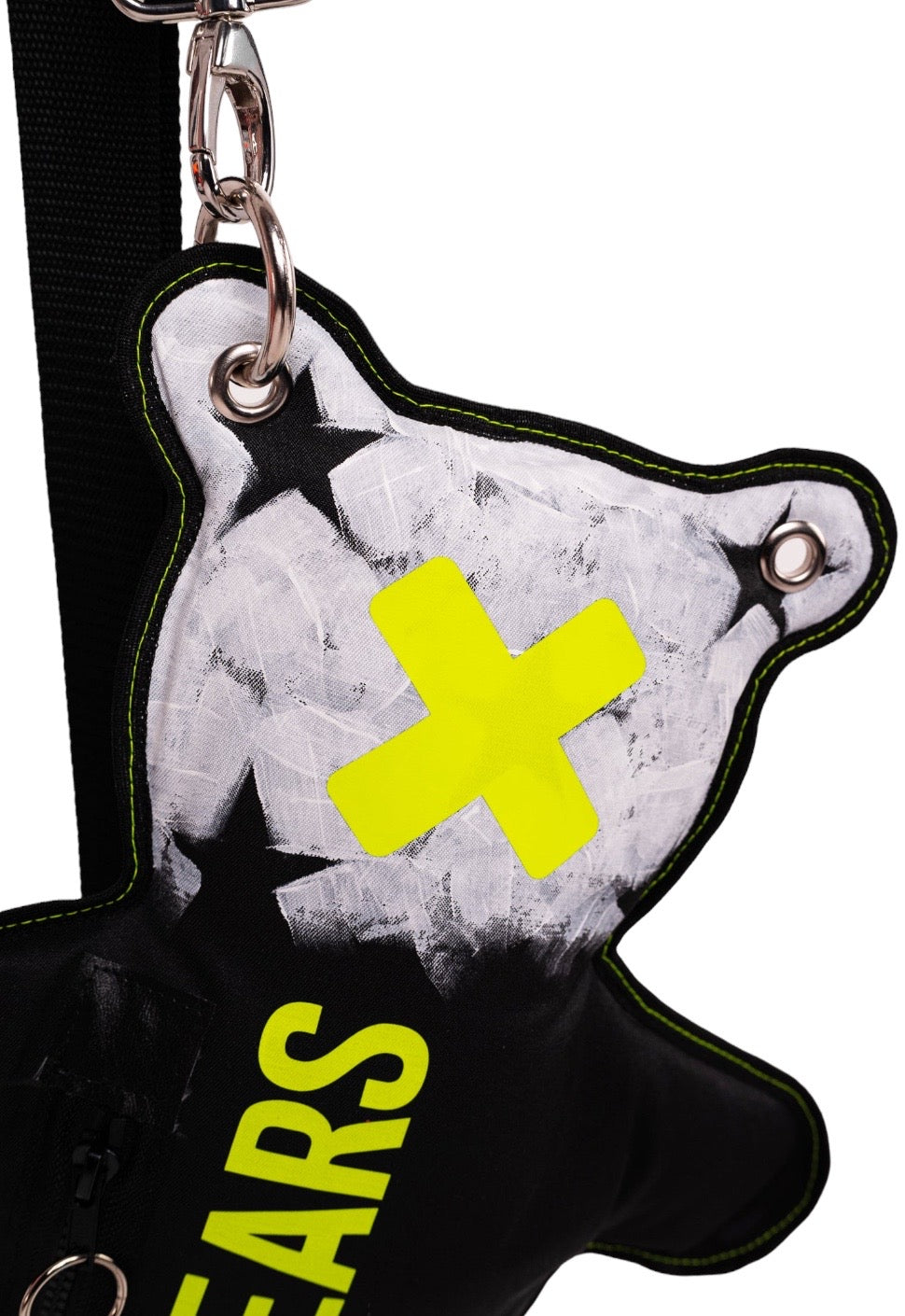 American Style Black & White | Neon Yellow SPICYBEARS Hand-Painted Purse - SPICYBEARS