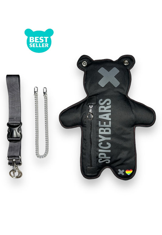 Black | Rainbow Heart Edition Bear Bag - SPICYBEARS