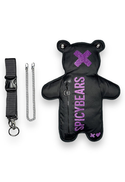 Black | Purple Glitter Bear Bag - SPICYBEARS