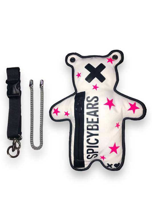 White | Pink Star | Limited Edition Bear Bag - SPICYBEARS