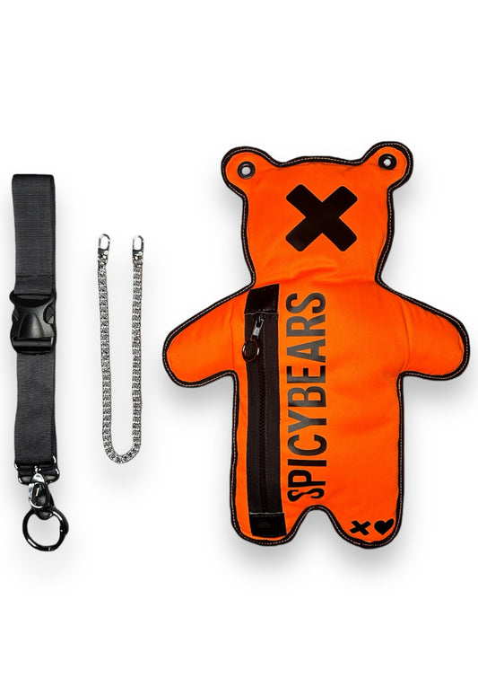 Neon Orange | Black Bear Bag - SPICYBEARS