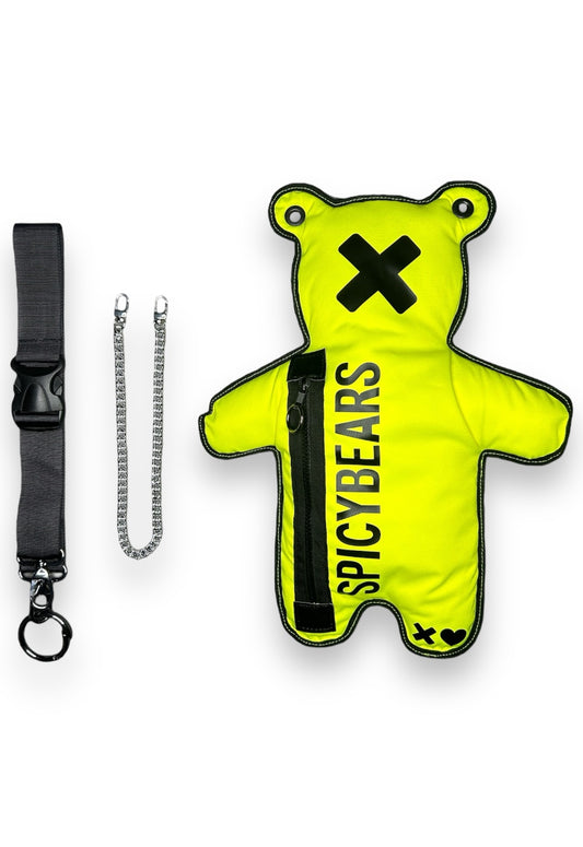 Neon Yellow | Black Bear Bag - SPICYBEARS