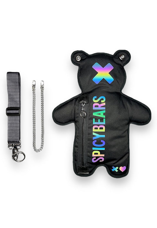 Black |  Multicolor Reflective Bear Bag - SPICYBEARS