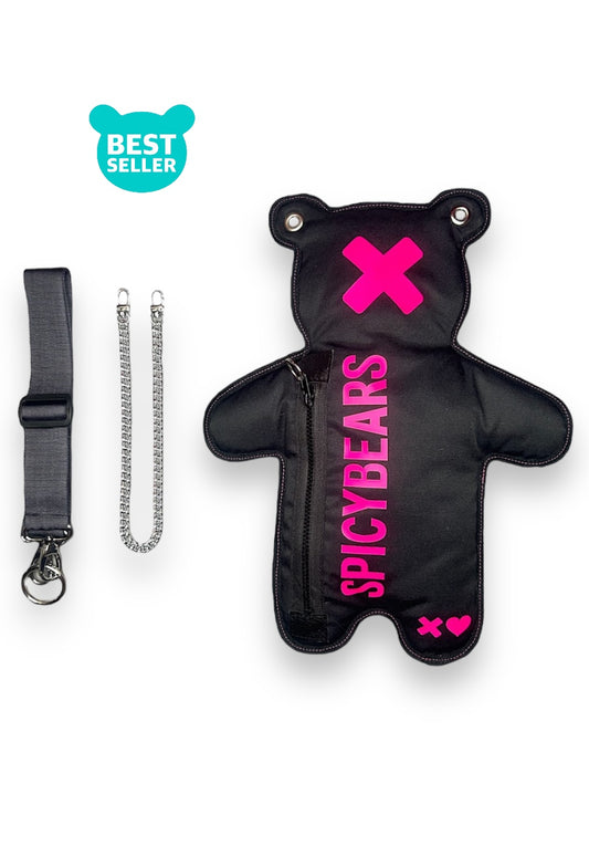 Black | Fuchsia Bear Bag - SPICYBEARS
