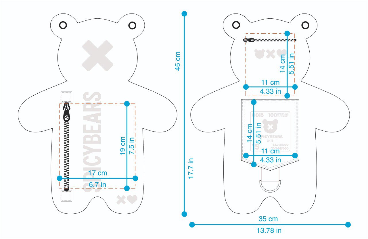 SkullBEARS | Black | White Reflective Bear Bag - SPICYBEARS