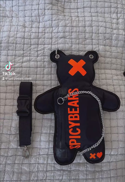 Black | Neon Orange Bear Bag