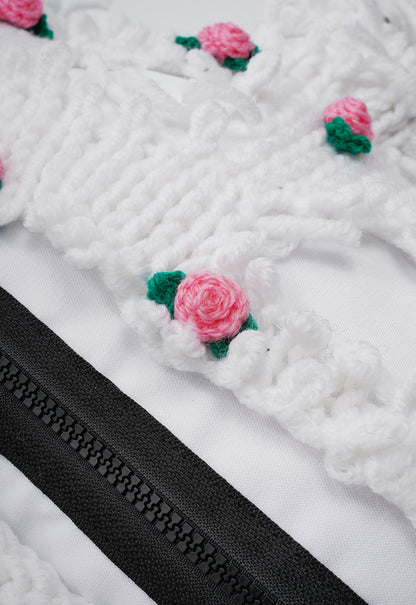 Fam Early Access - White | White Semi-Wool Coat & Roses| Spooky SkullBEARS Bear Bag - SPICYBEARS