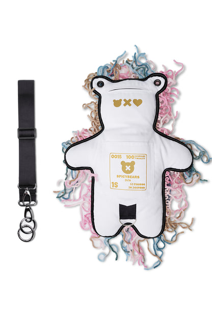Fam Early Access - White | Melange Semi-Wool Coat | Spooky Bear Bag - SPICYBEARS