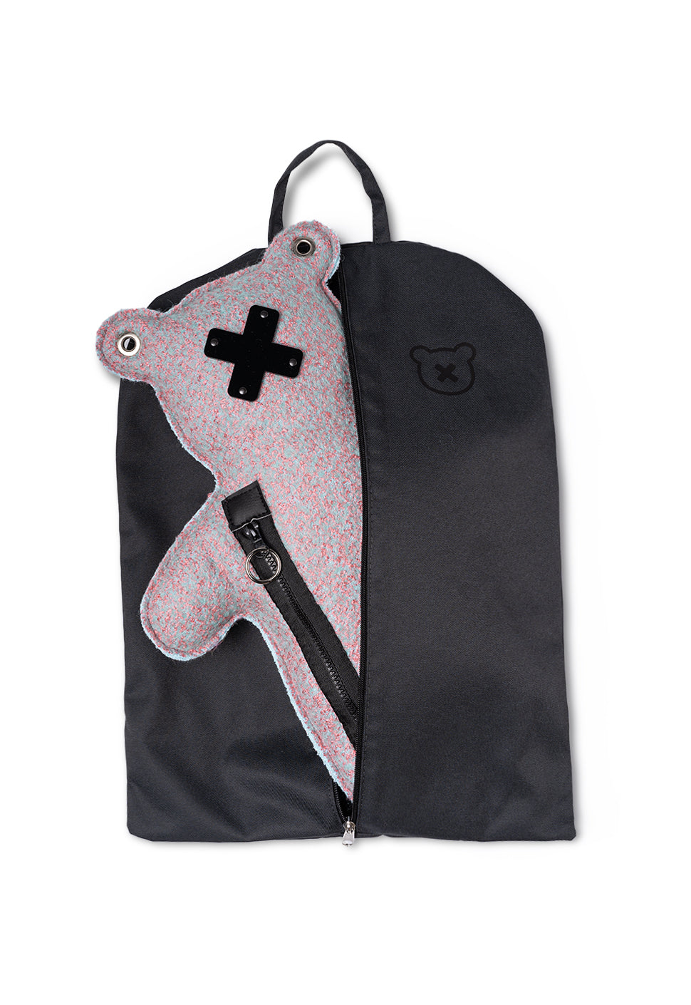SKY | Pink Dawn Bouclé | Black Acrylic Bear Bag