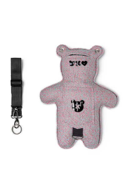 SKY | Pink Dawn Bouclé | Black Acrylic Bear Bag
