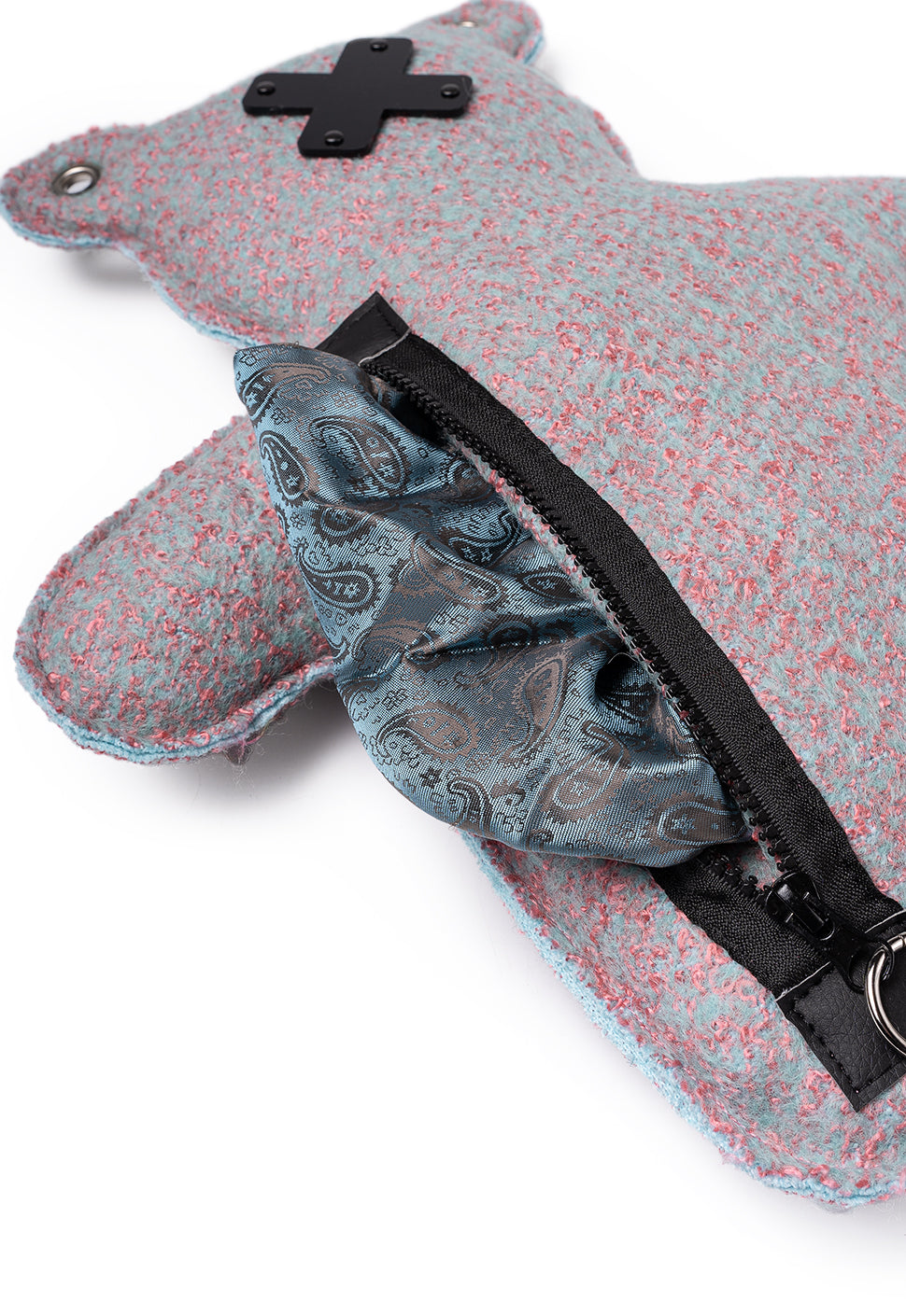 SKY | Pink Dawn Bouclé | Black Acrylic Bear Bag