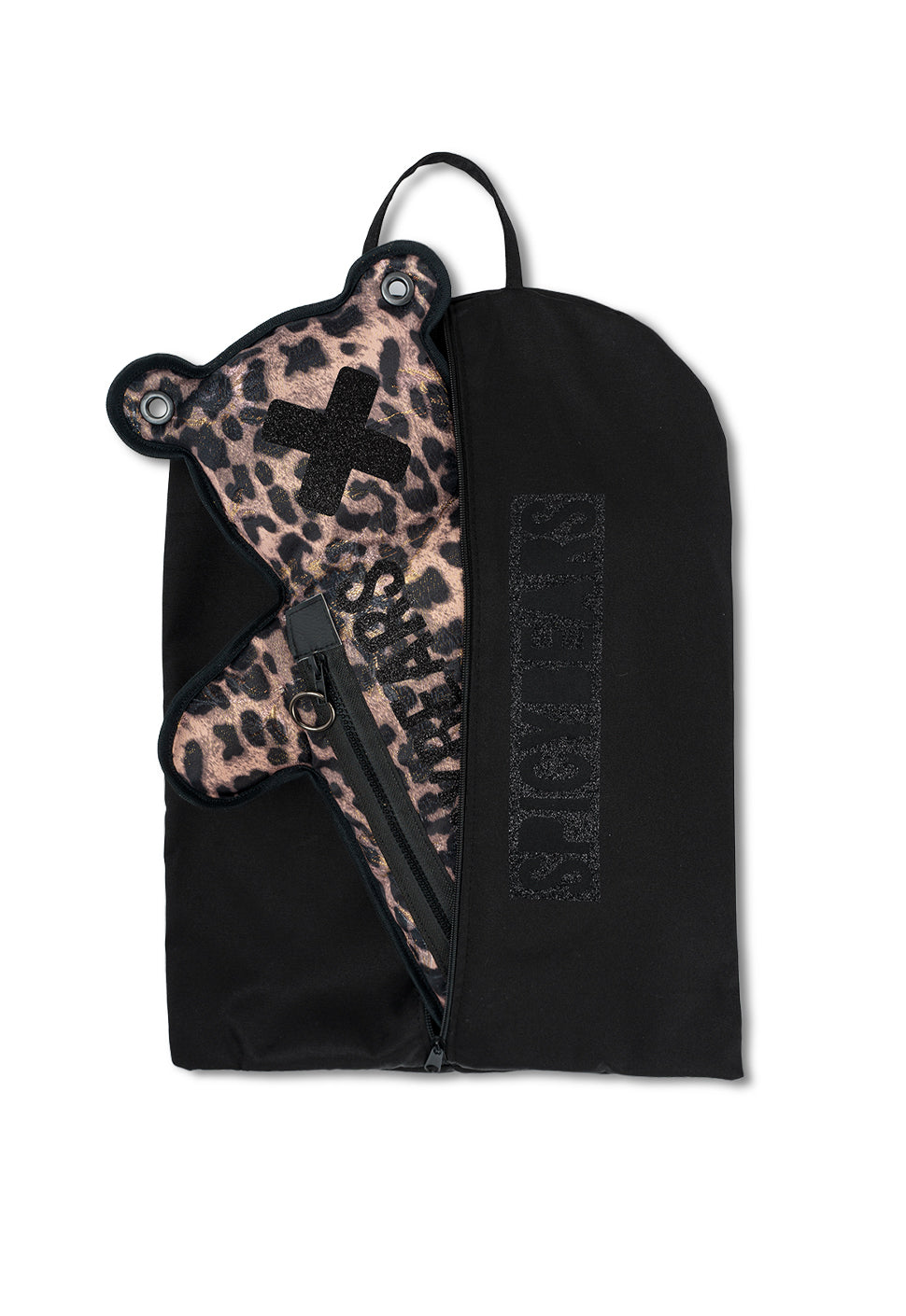 Fam Early Access | Brown Leo Jacquard | Black Glitter Bear Bag - SPICYBEARS