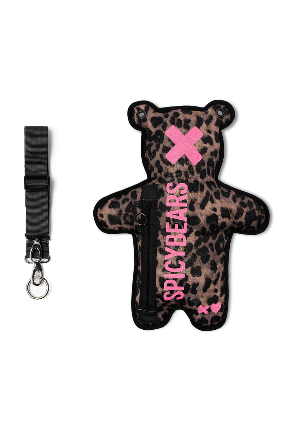 Brown Leo Jacquard | Pink Glitter Bear Bag - SPICYBEARS