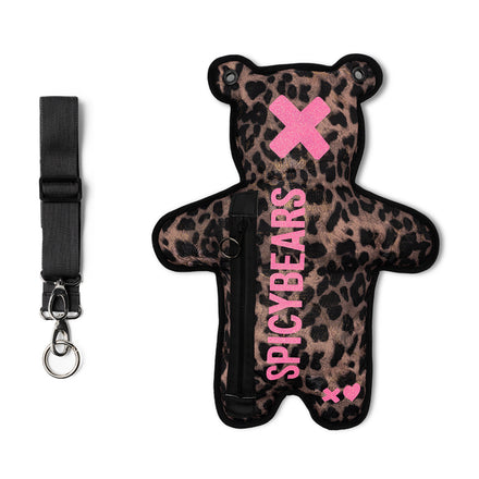 Brown Leo Jacquard | Pink Glitter Bear Bag - SPICYBEARS