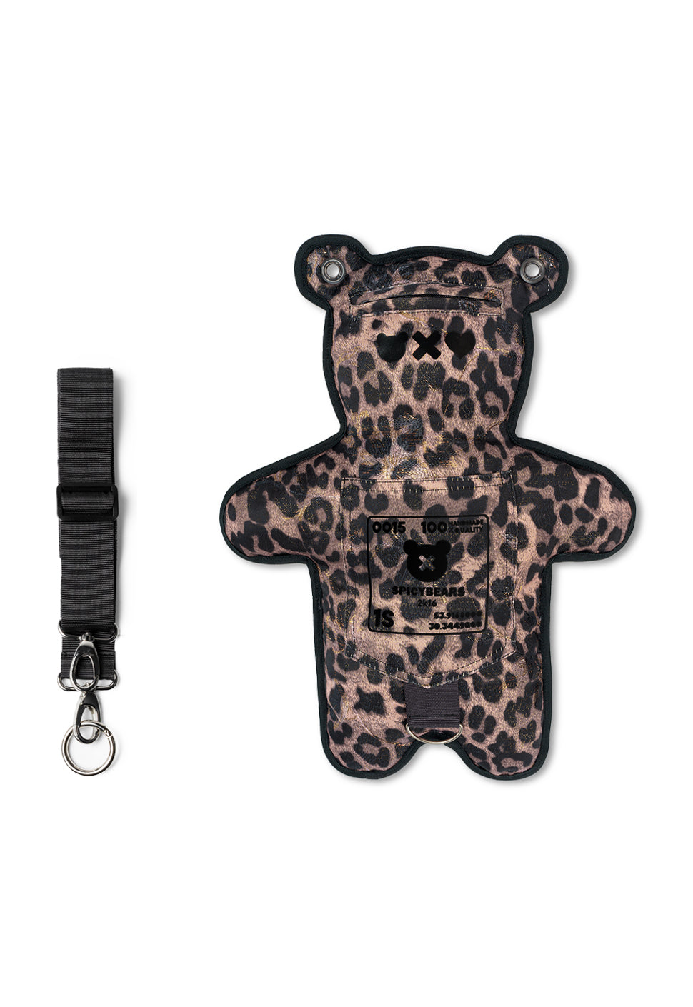 Fam Early Access | Brown Leo Jacquard | Black Glitter Bear Bag - SPICYBEARS