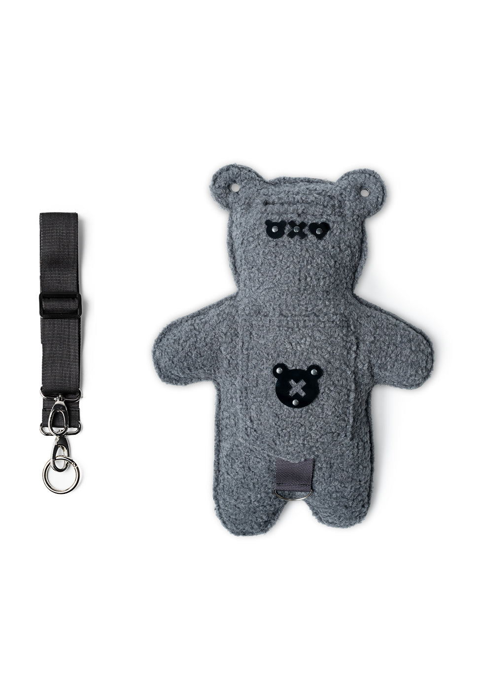 ? | Dark Gray Bouclé | Black Acrylic Bear Bag - SPICYBEARS