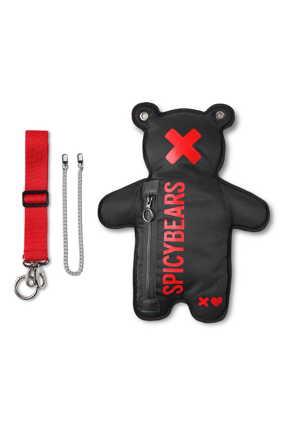 Black | Red Bear Bag With Red Strap - SPICYBEARS
