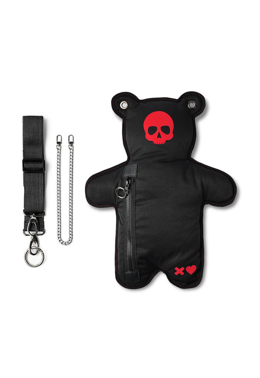 SkullBEARS 2.0 | Black | Fluorescent Reflective Red Bear Bag - SPICYBEARS