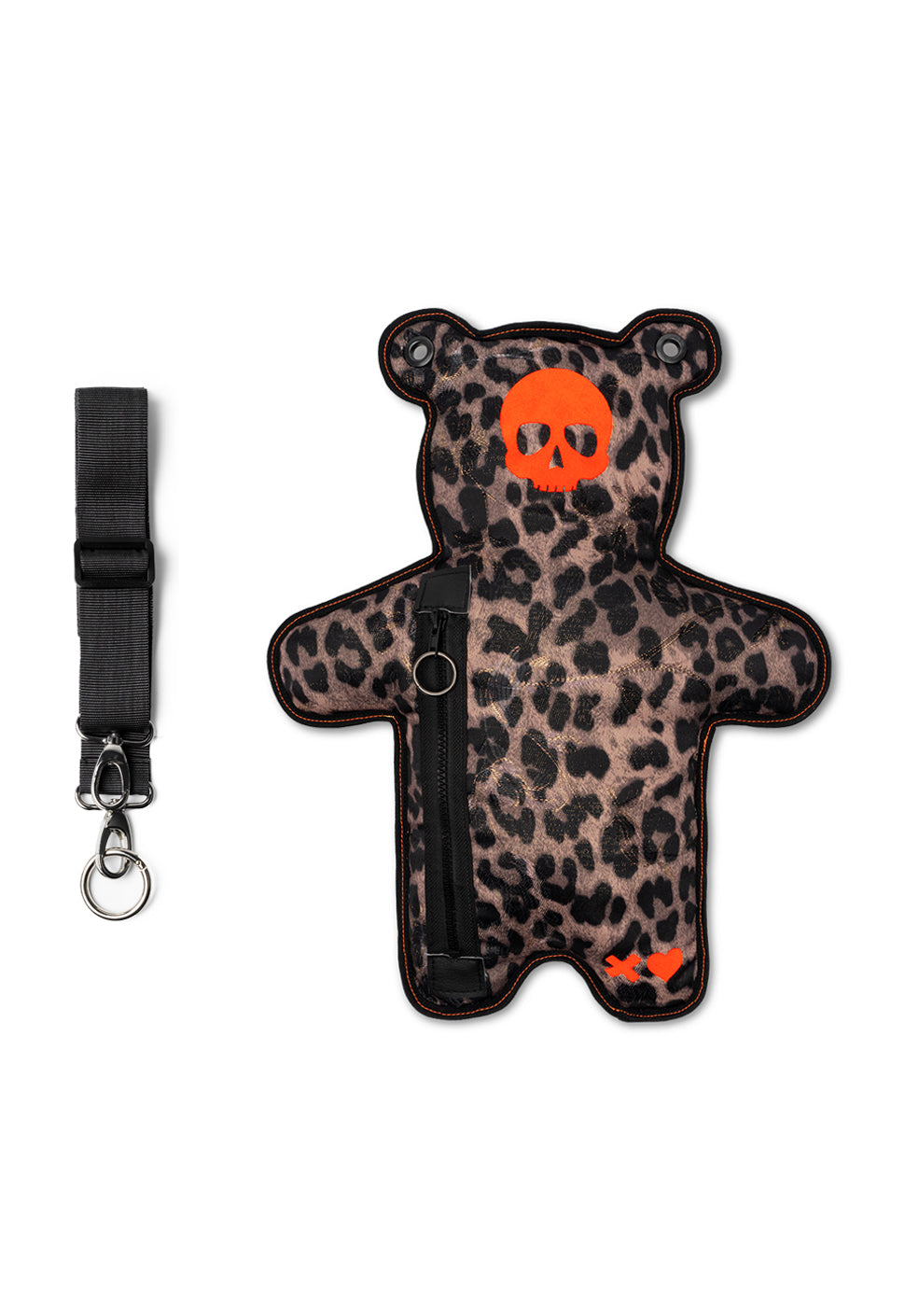 SkullBEARS | Brown Leo Jacquard | Orange Velvet Bear Bag - SPICYBEARS