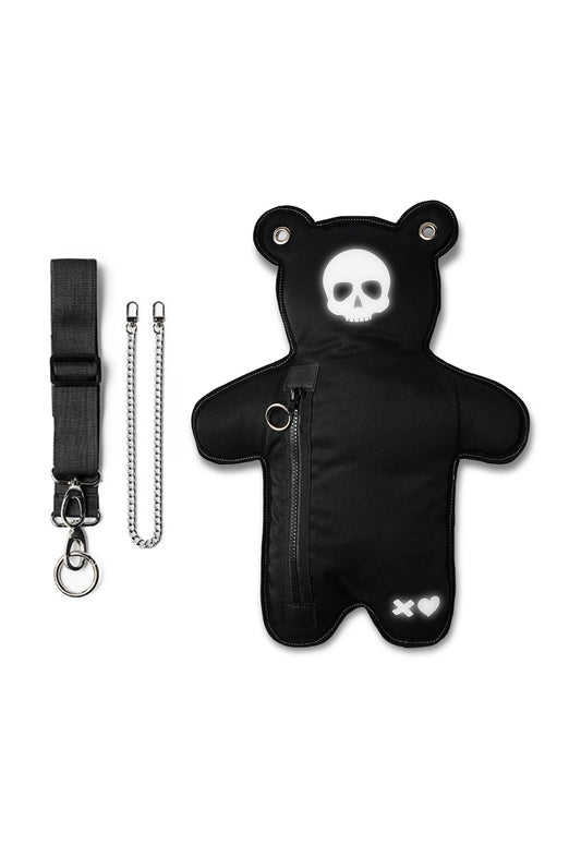 SkullBEARS | Black | White Reflective Bear Bag - SPICYBEARS