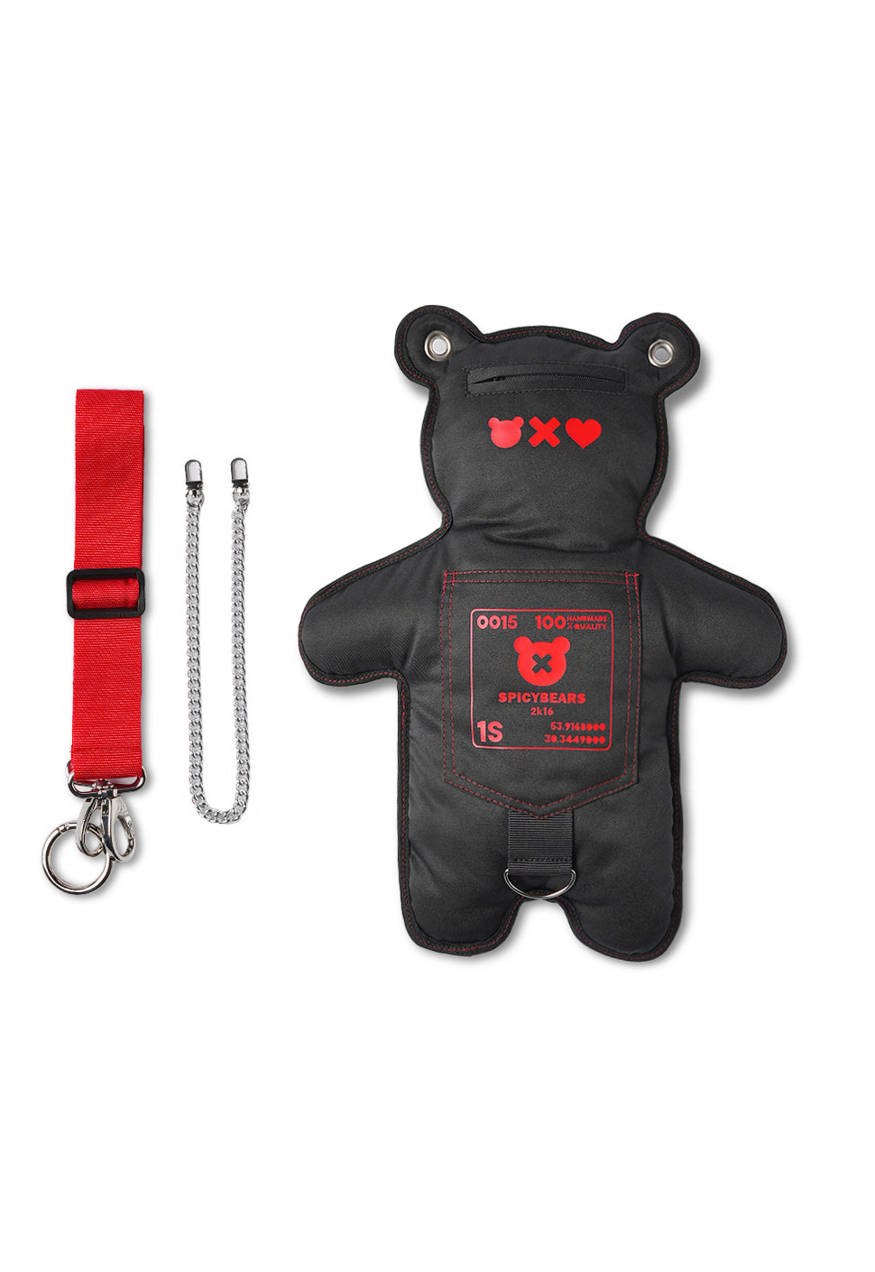 Black | Red Bear Bag With Red Strap - SPICYBEARS