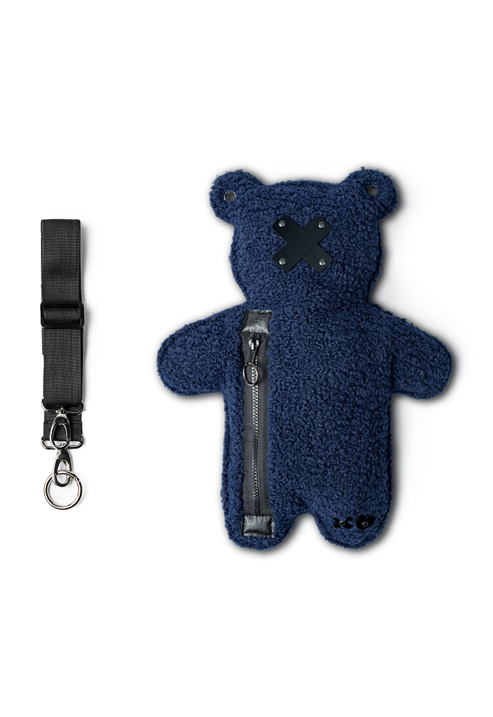MIDNIGHT CUB | Dark Blue Bouclé | Black Acrylic Bear Bag - SPICYBEARS