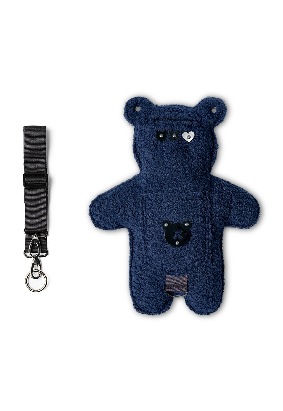 ? | Dark Blue Bouclé | Black Acrylic Bear Bag - SPICYBEARS