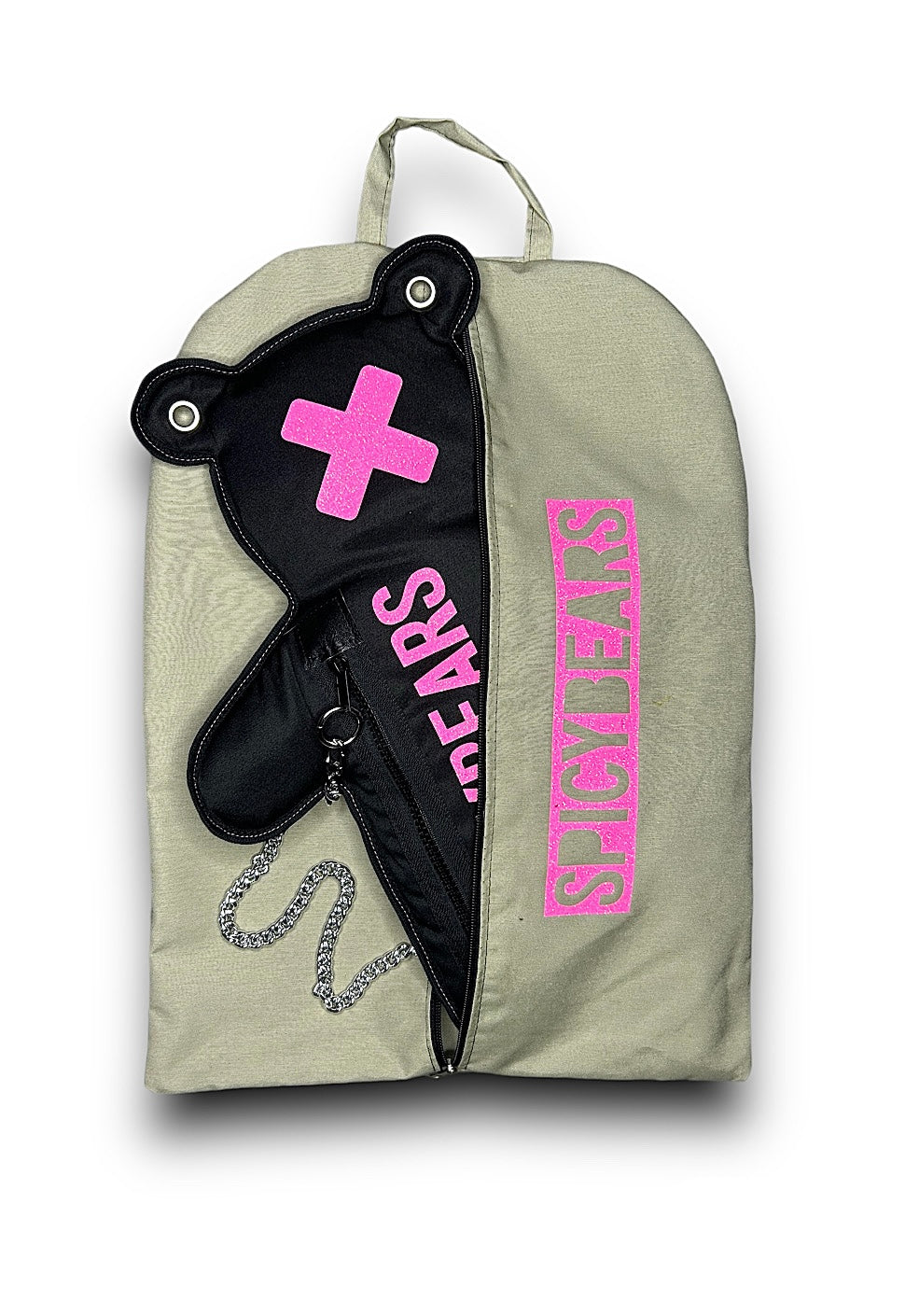 Black | Pink Glitter Bear Bag - SPICYBEARS