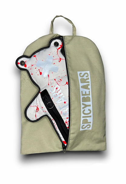 White | Silver Reflective | Splash Of Pink Bear Bag - SPICYBEARS