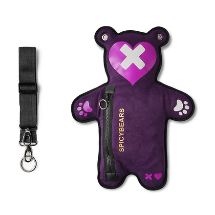 Violet Faux Suede | White Reflective | Purple Heart Edition Bear Bag - SPICYBEARS