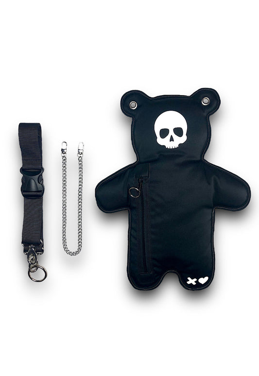 SkullBEARS | Black | White Reflective Bear Bag - SPICYBEARS