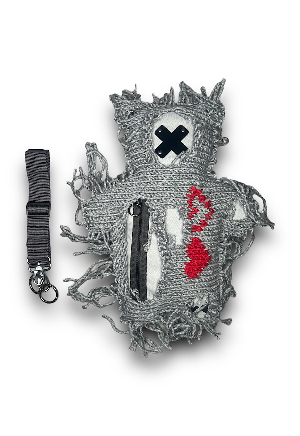 Gray | Gray Semi-Wool Coat | Valentine's Spooky Bear Bag - SPICYBEARS