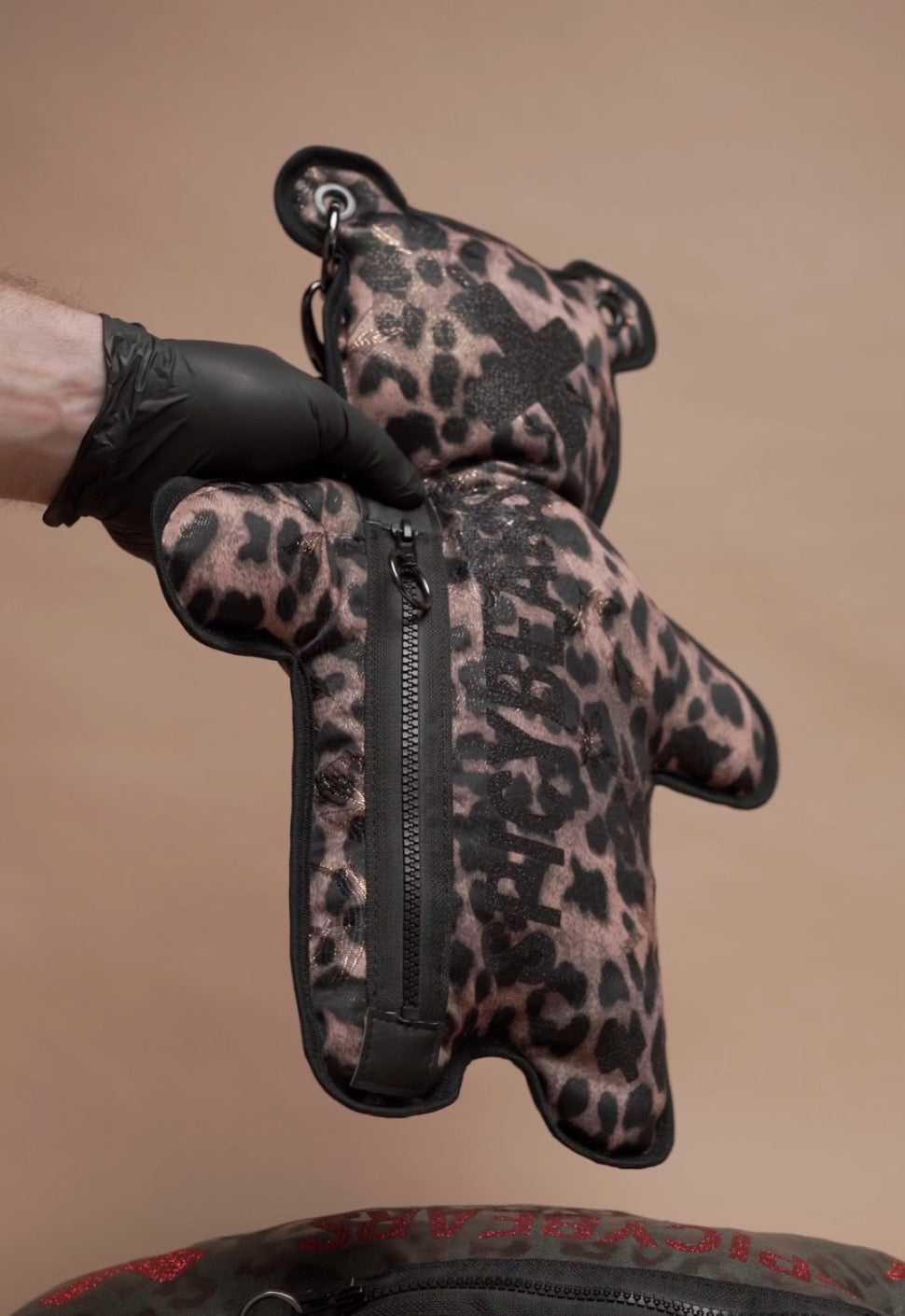 Fam Early Access | Brown Leo Jacquard | Black Glitter Bear Bag - SPICYBEARS