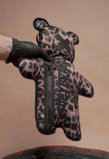 Fam Early Access | Brown Leo Jacquard | Black Glitter Bear Bag - SPICYBEARS
