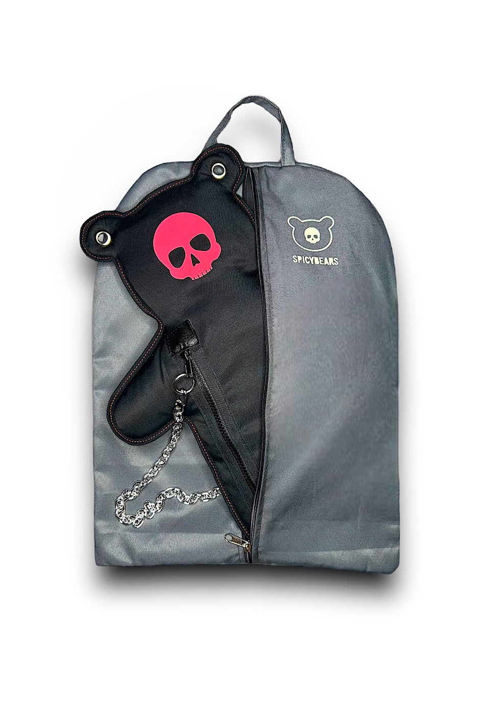 SkullBEARS | Black | Fluorescent Reflective Red Bear Bag - SPICYBEARS