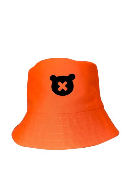 Neon Orange | Black Print SPICYBEARS Bucket Hat - SPICYBEARS