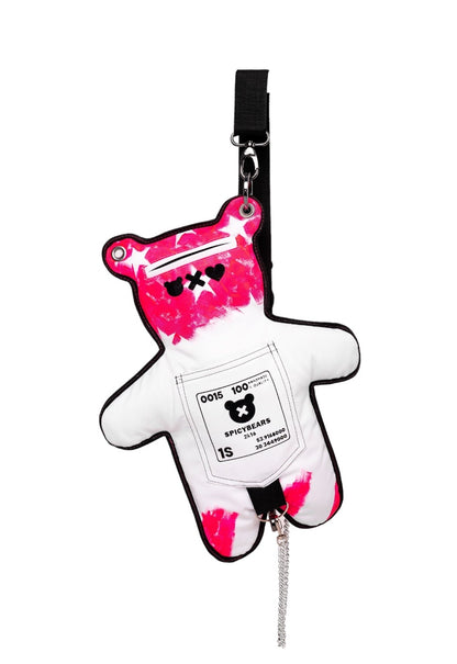 American Style White & Pink | Black SPICYBEARS Hand-Painted Purse - SPICYBEARS