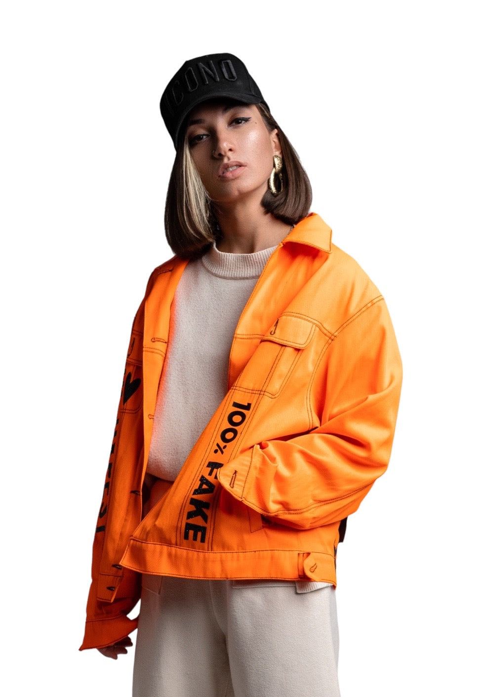 Neon Orange Oversized Jacket 