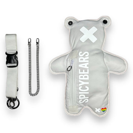 White | Rainbow Heart Edition Bear Bag - SPICYBEARS