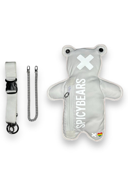 White | Rainbow Heart Edition Bear Bag - SPICYBEARS