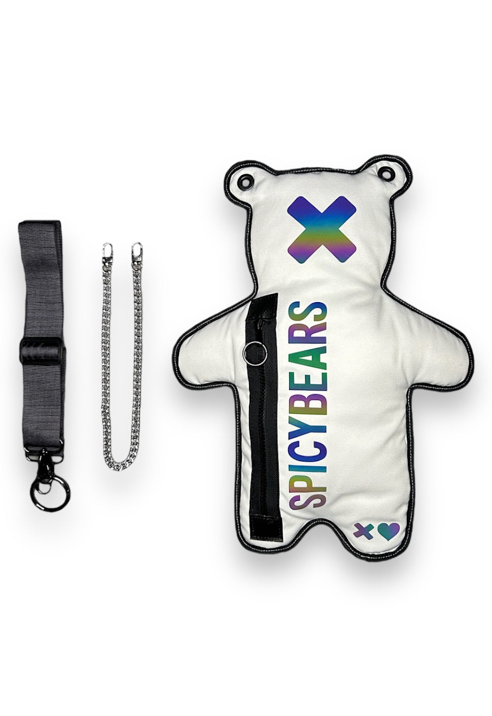White |  Multicolor Reflective Bear Bag - SPICYBEARS