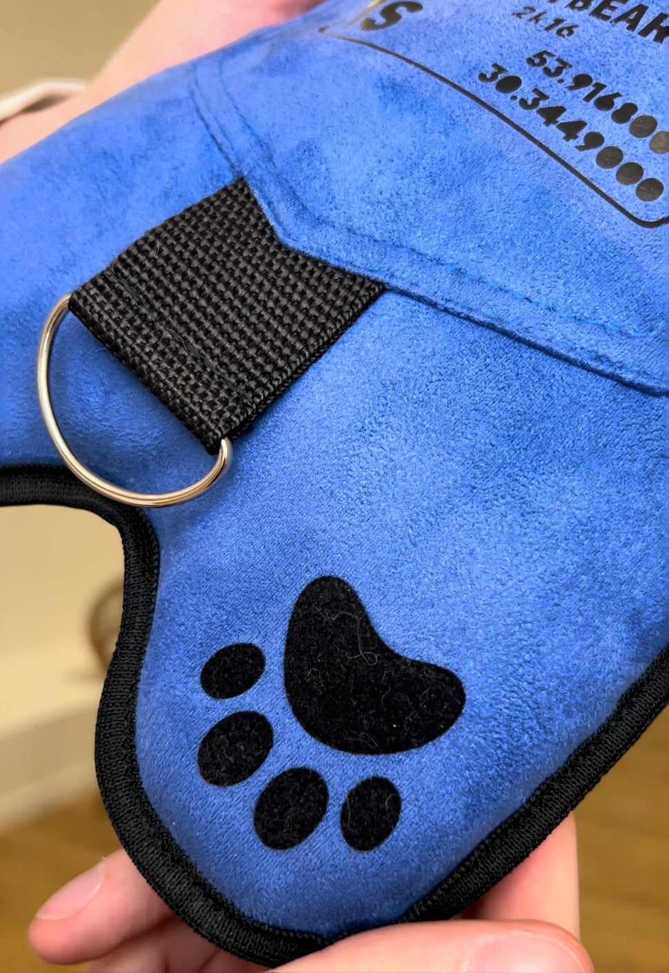 Indigo Faux Suede | White Reflective | Black Velvet Heart Edition Bear Bag - SPICYBEARS
