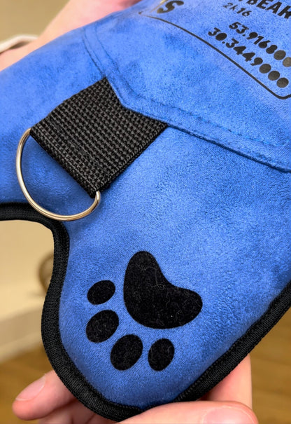 Indigo Faux Suede | White Reflective | Black Velvet Heart Edition Bear Bag - SPICYBEARS